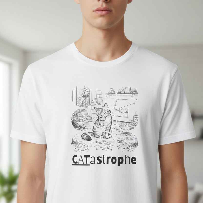 CATastrophe Cat Paw Unisex T-Shirt – Funny Cat Chaos Graphic Tee