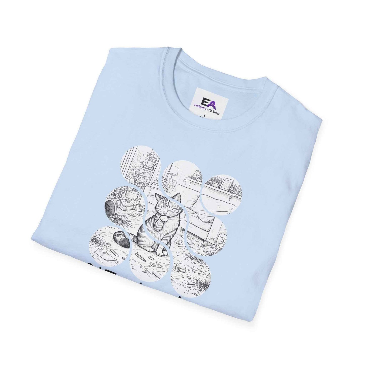 CATastrophe Cat Paw Unisex T-Shirt – Funny Cat Chaos Graphic Tee