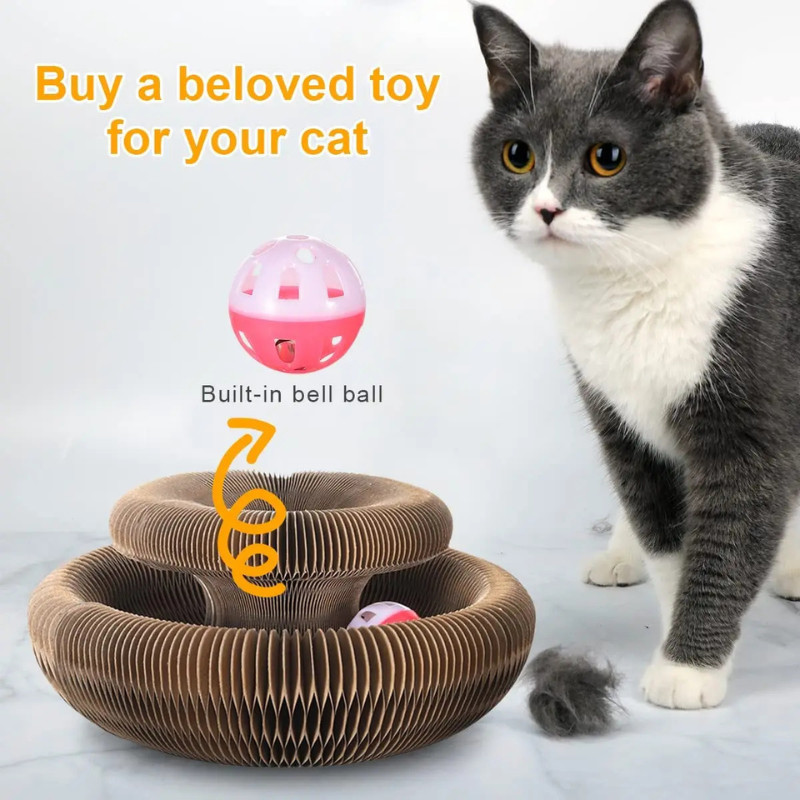 Magic Cat Scratch Toy with Interactive Ball