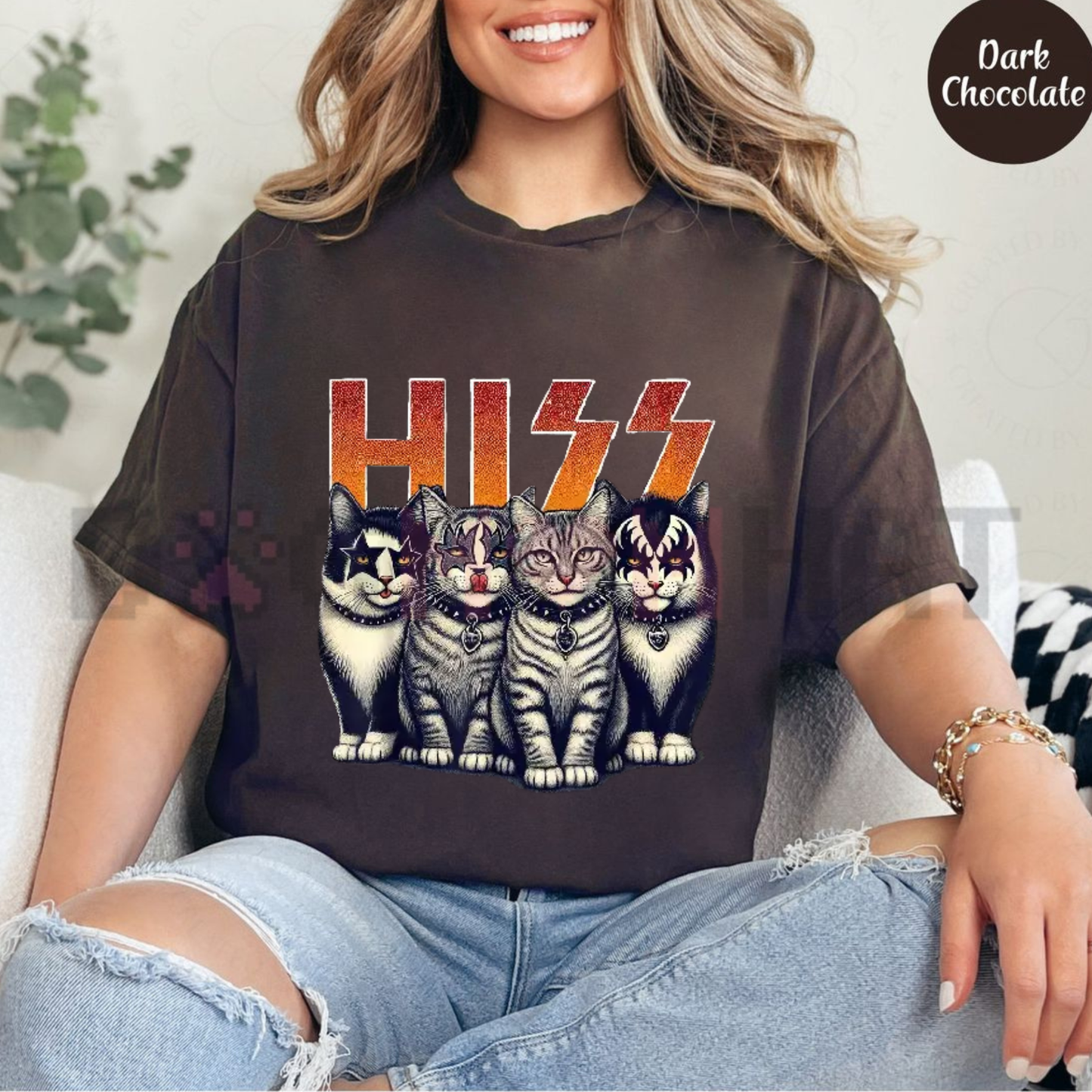 "Hiss" Funny Cats Rock T-Shirt – Kittens Rockin Graphic Tee