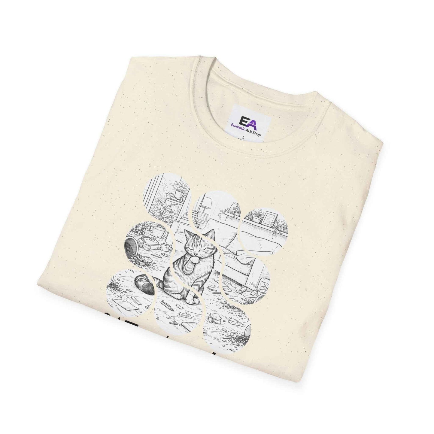 CATastrophe Cat Paw Unisex T-Shirt – Funny Cat Chaos Graphic Tee