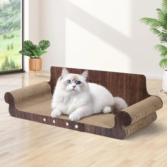 Extra Large Cat Scratcher Bed, 32” Cardboard Cat Couch & Lounger