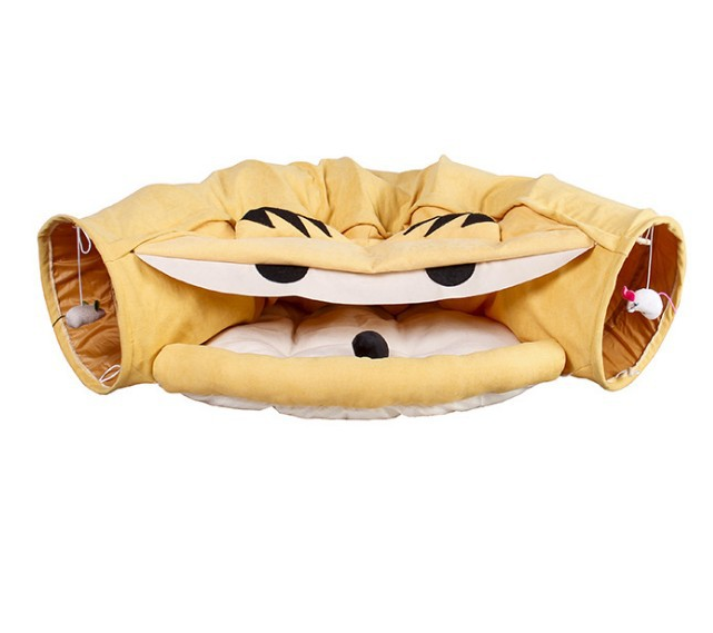 Collapsible Removable Cat Tunnel Tube is With Cat Bed Set