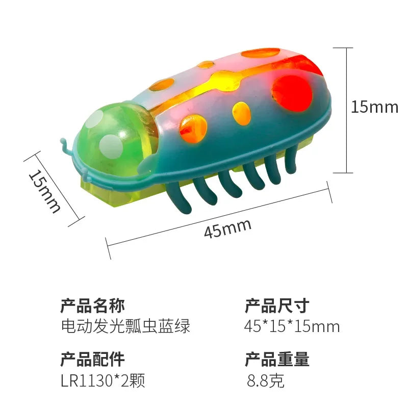 Interactive Battery Operated Bug Cat Toy for Kittens Automatic Vibration Beetle with Obstacle Avoidance