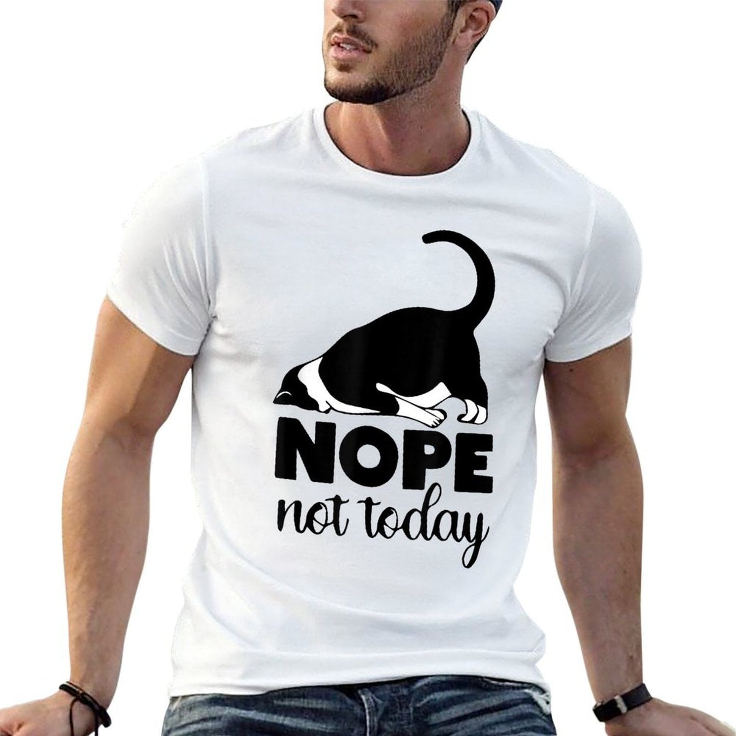 Nope Not Today Cat Funny Kitten Cat Mom Cat Dad Cat Lover  Breathable T-Shirt