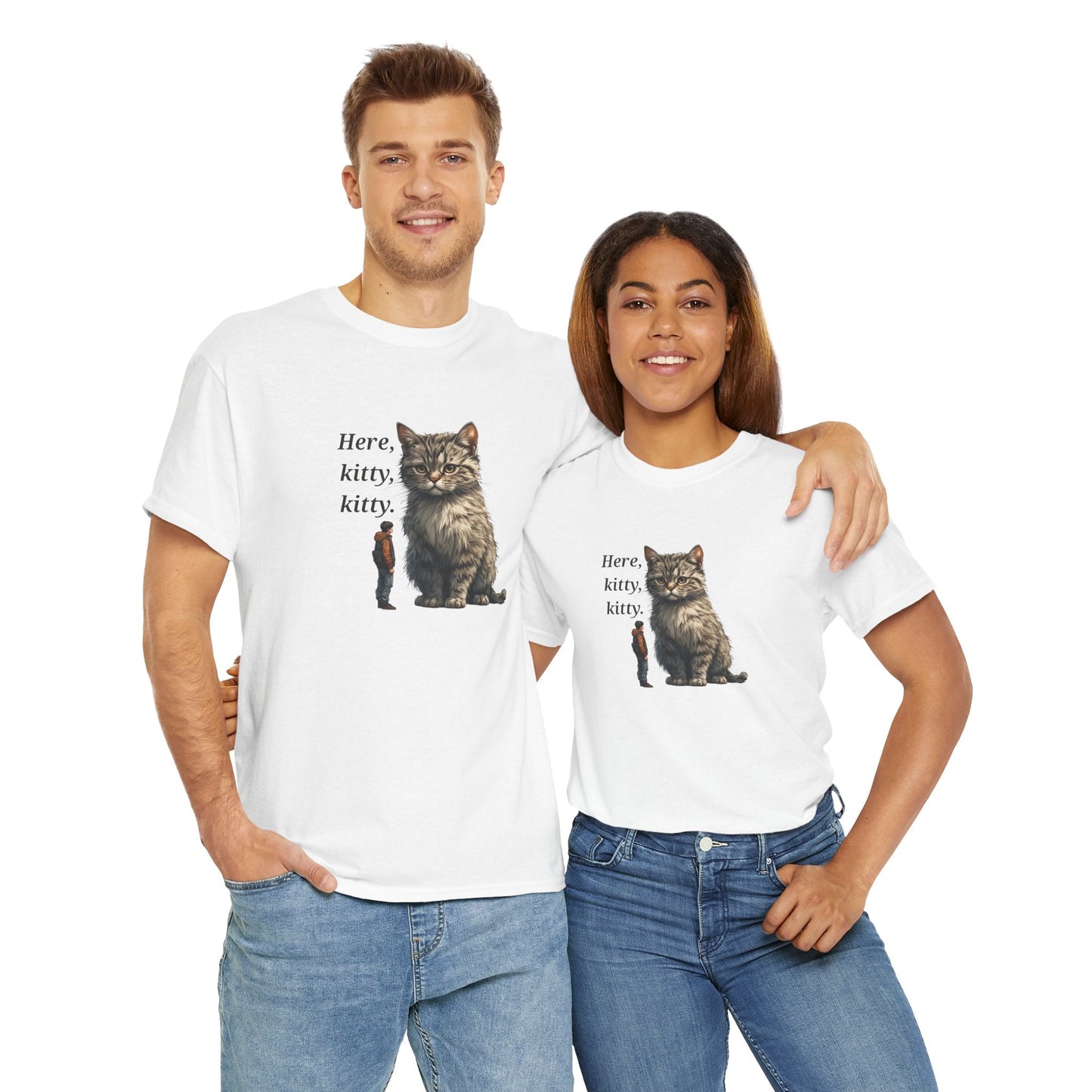 Here Kitty Kitty Funny Tee - Humorous Animal Shirt for Cat Lovers