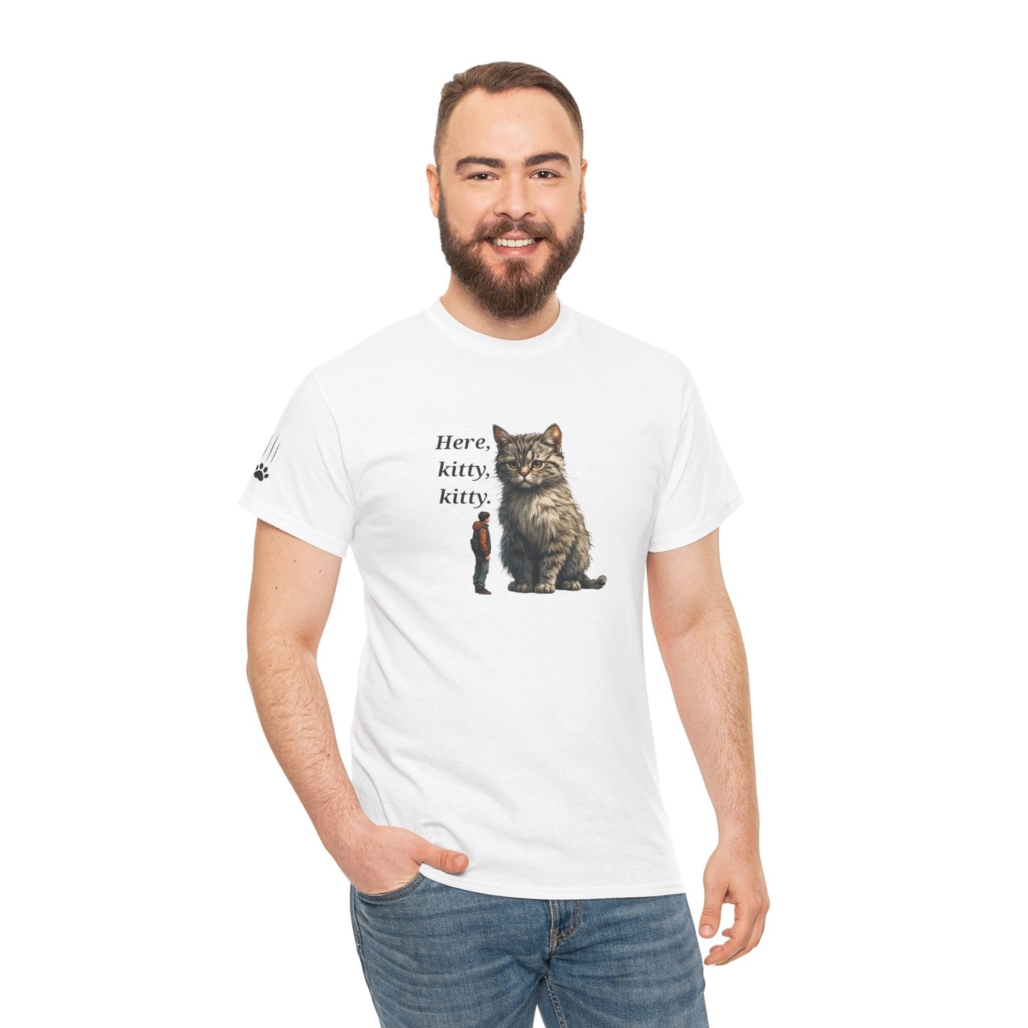 Here Kitty Kitty Funny Tee - Humorous Animal Shirt for Cat Lovers