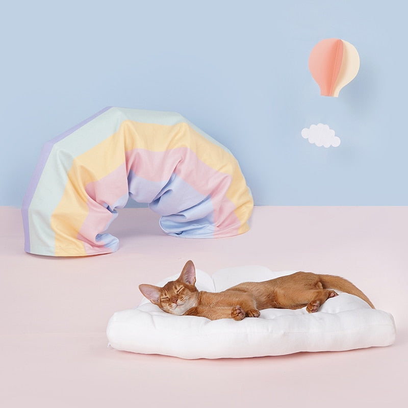 Collapsible Removable Cat Tunnel Tube is With Cat Bed Set